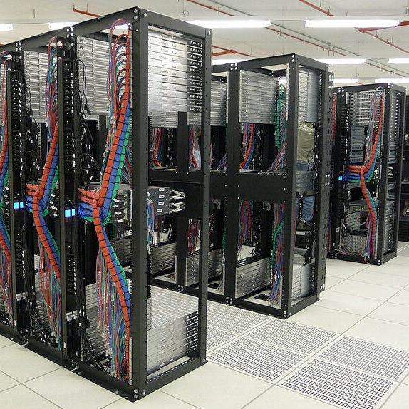 A finished IT rack installation for a data centre, completed by Eddy Cullen Electrical data & communication electricians.