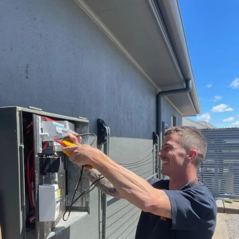 Eddy Cullen, a Bowral-based electrician, safely deactivates the circuit before starting electrical work on a property. This safety step ensures a controlled environment for maintenance and installation tasks.