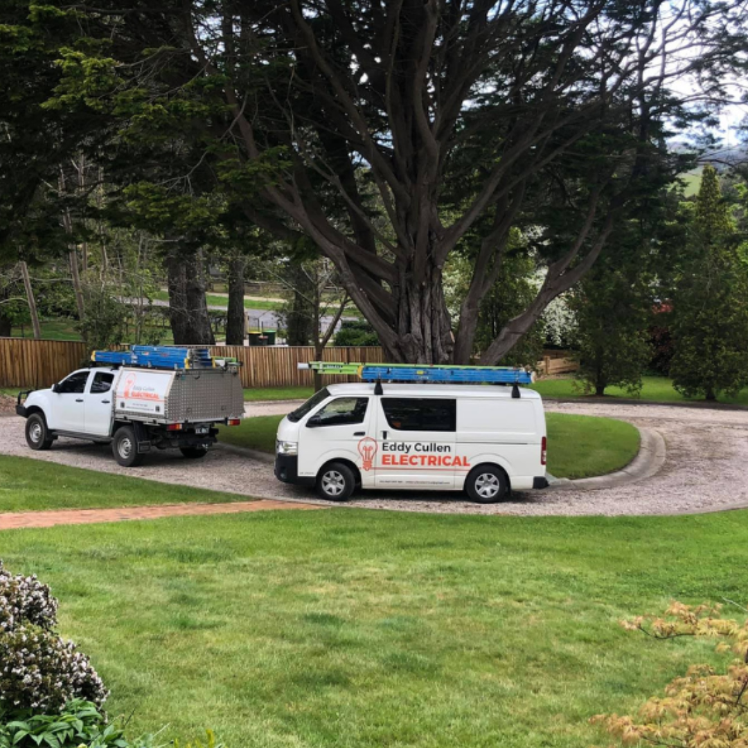 Eddy Cullen Electrical labelled vehicle parked out the front of a residential property in Tahmoor.