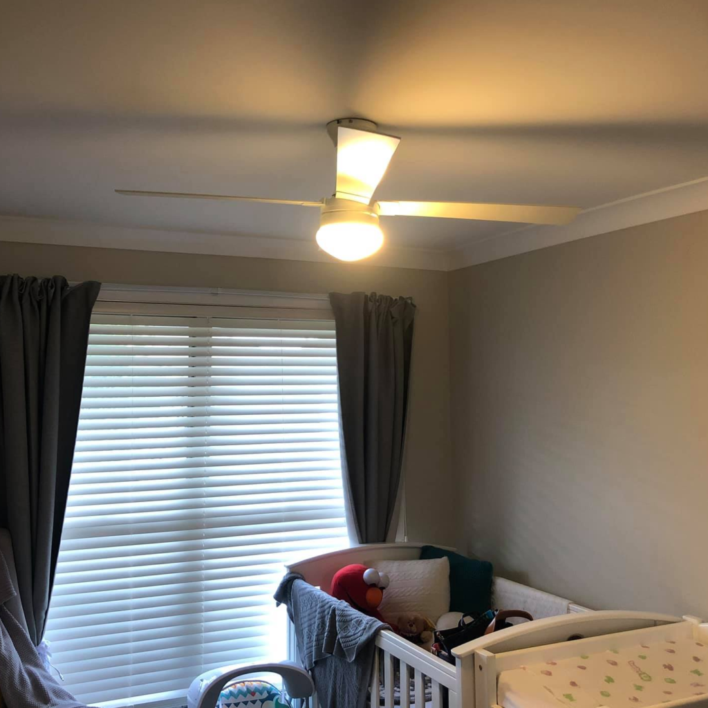 A residential ceiling fan installation completed by Eddy Cullen Electrical services